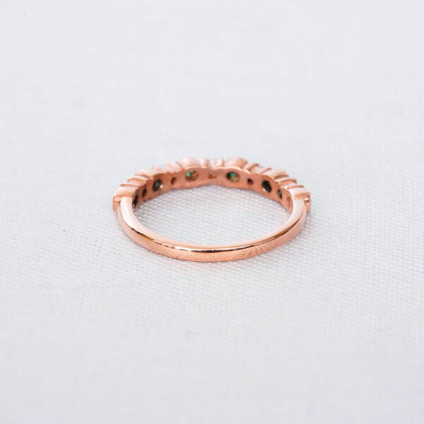 Emerald Diamond Wedding Band For Women - Image 4