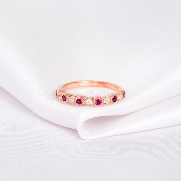 Ruby Engagement Ring Set For Women - Image 7
