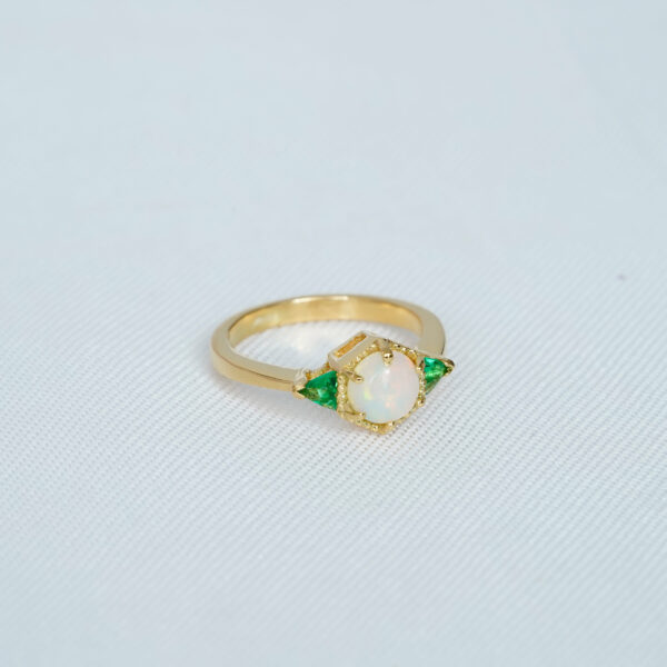 Round Opal Engagement Ring for Women - Image 3