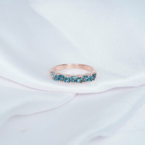Blue Topaz Wedding Band For Women