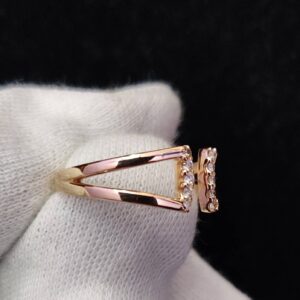 Premium Open Diamond Women Ring, Minimalist Stacking Unique Engagement Band Diamond Wedding Gift Of Band Diamond Cuff Ring For Women Jewelry