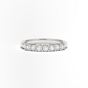 3mm moissanite eternity band, Classic 14k gold band, Full Eternity Stackable Dainty Art deco gold and moissanite ring, Round Bezel set Ring