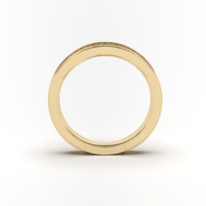 14k gold half eternity wedding band, Elegant round moissanite ring, Statement Stackable Bridal Handmade Dainty Fine jewelry band for women