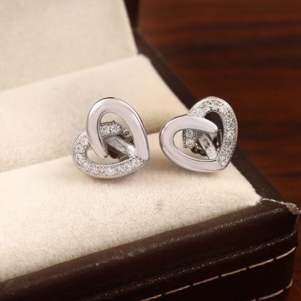 Diamond Heart Shape Earrings, 14k Solid Gold Pave set Natural Diamonds Studs, Minimalist Earrings, dainty studs, Diamond Earrings for Women