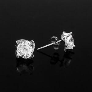 14k gold Moissanite Stud Earrings, Natural Certified Moissanite Studs, Minimalist Earrings, dainty studs, Solitaire Earrings for Women gold
