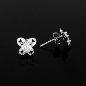 Butterfly Moissanite Stud Earrings, Natural Certified Moissanite Studs, Minimalist Earrings, dainty studs, Solitaire Earrings for Women gold