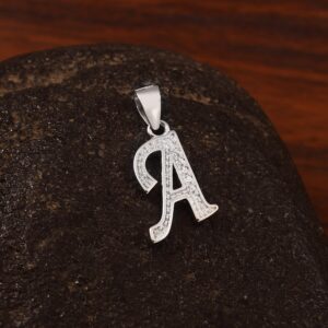 Diamond Initial Necklace, 14k Solid Gold and Genuine Diamonds Pendant Necklace for Women, A Letter Gold Necklace, Dainty 18" inch Chain