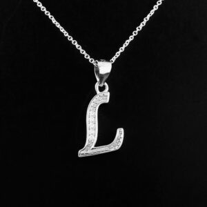 L Initial Diamond Necklace, 14k Solid Gold and Genuine Diamonds Pendant Necklace for Women, L Letter Gold Necklace, Dainty 18" inch Chain