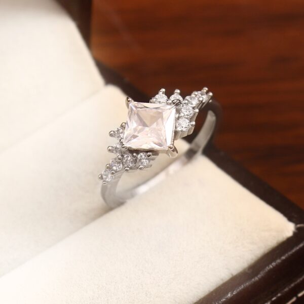 Princess Cut Moissanite Engagement Ring, 14k Solid Gold Certified Moissanite Natural Diamonds Band Ring, Solitaire Ring, Wedding Ring Gold