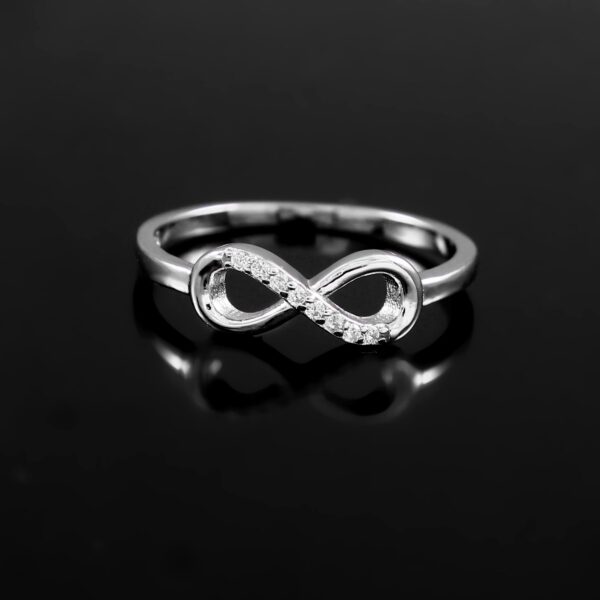 Infinity Ring For Women Symbol Dainty Delicate Pave Set Diamonds Thin Band Minimalist Jewelry Promise Ring Simple Wedding Anniversary Gift