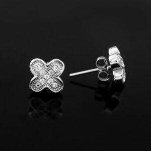 Flower Stud Earrings, 14k Solid Gold Pave set Natural Diamonds Studs, Minimalist Earrings, dainty studs, Diamond Earrings for Women, Floral