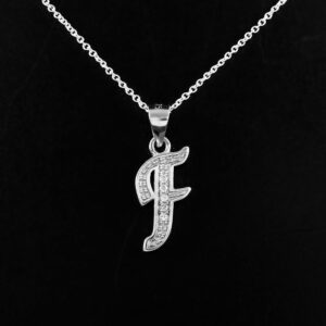 F Initial Diamond Necklace, 14k Solid Gold and Genuine Diamonds Pendant Necklace for Women, F Letter Gold Necklace, Dainty 18" inch Chain