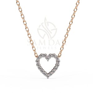 Heart Shape Pendant Necklace with 18" Link Chain Moissanite Minimalist Wedding Anniversary Gift For Her Eternity Love Symbol Pendant Women