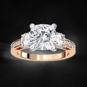 1.2ct Lab Grown Diamond Ring, Infinity Diamond Engagement Ring, 14k Solid Gold Twisted Band, Solitaire IGI Certified Ring, Halo Wedding Ring