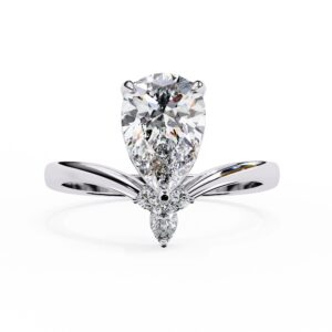 1.5ct Pear Moissanite Engagement Ring, Teardrop Solitaire Ring, Moissanite Bridal Ring, Proposal Ring, Pear Moissanite Ring Anniversary Gift