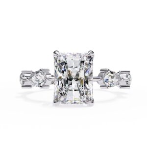 3 CT Radiant Cut Moissanite Engagement Ring Pear Diamond Ring, Halo Wedding Ring, Anniversary Ring, Promise Ring For Her, Bridal Unique Ring