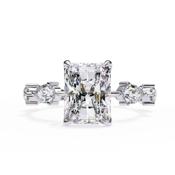 3 CT Radiant Cut Moissanite Engagement Ring Pear Diamond Ring, Halo Wedding Ring, Anniversary Ring, Promise Ring For Her, Bridal Unique Ring
