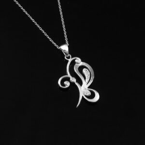 Butterfly Pendant Necklace Pave Set Diamond Vintage Art Deco Animal Theme Link Chain Delicate Dainty Necklace Minimalist Gift For Women