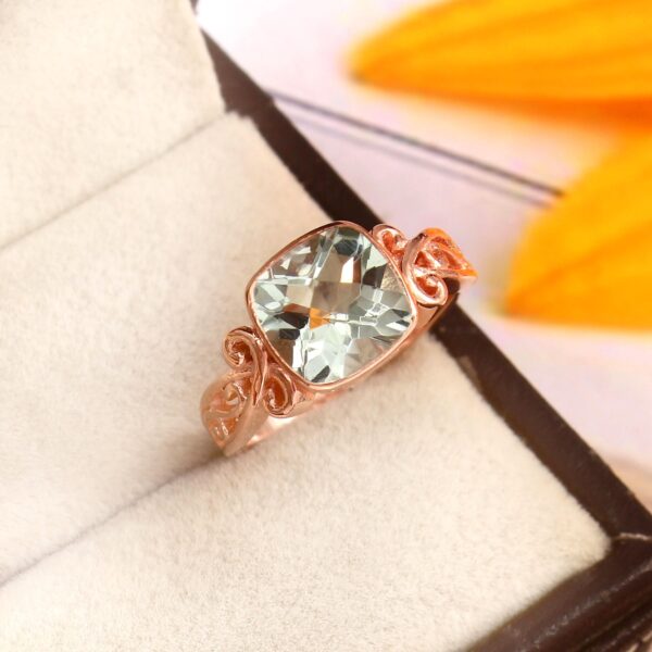 Cushion Aquamarine Engagement Ring Bezel Set Square Cut Halo Aquamarine Filigree Design Wedding Ring Bridal ArtDeco Anniversary Gift For Her